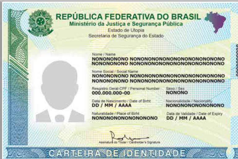 Começa encaminhamento da 1a via da nova carteira de identidade no